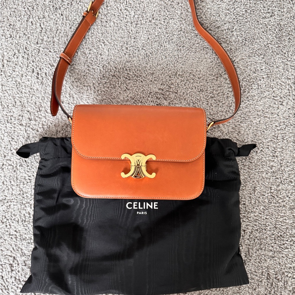 Celine Caramel Leather Crossbody Bag